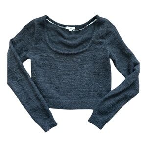 NWOT Brass, plum, black, soft, fuzzy sweater size medium